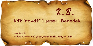 Körtvélyessy Benedek névjegykártya